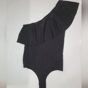 Guess One Shoulder Bodysuit with Ruffles Size Small